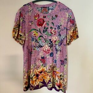 Johnny Was Pink Floral Top